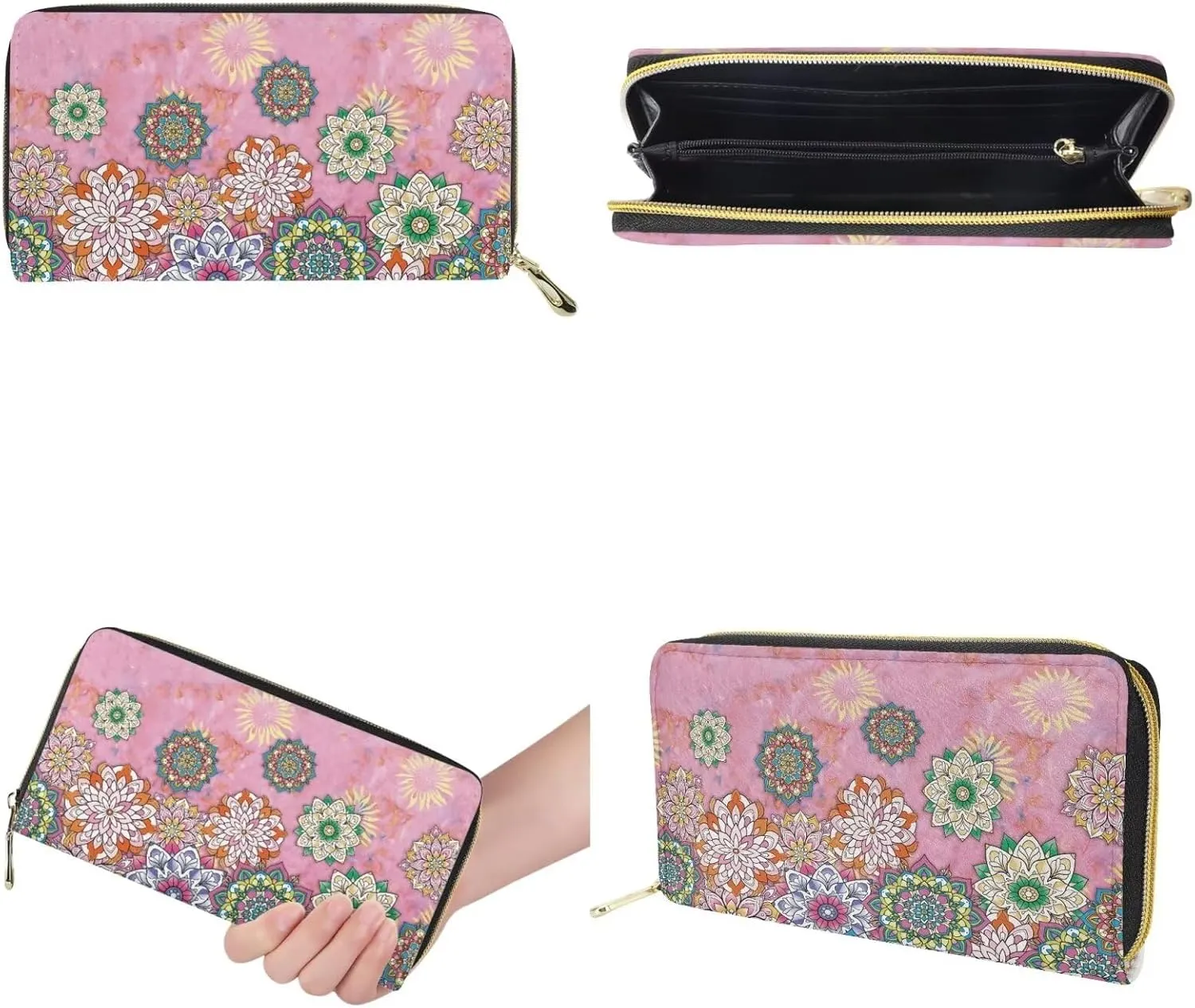 Purse Sets for Women 2Pcs Polynesian Print Large Capacity Tote Handbag Travel Bags Zippered Coin Card Purse Pouch
