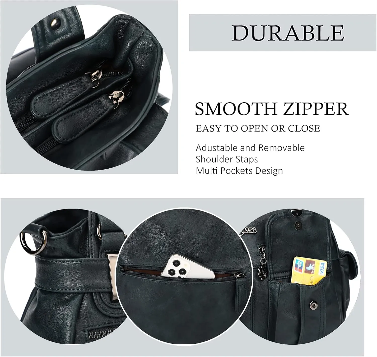 Purses and Handbags for Women Large Hobo Shoulder Bags Soft PU Leather Multi-Pocket Tote Bag