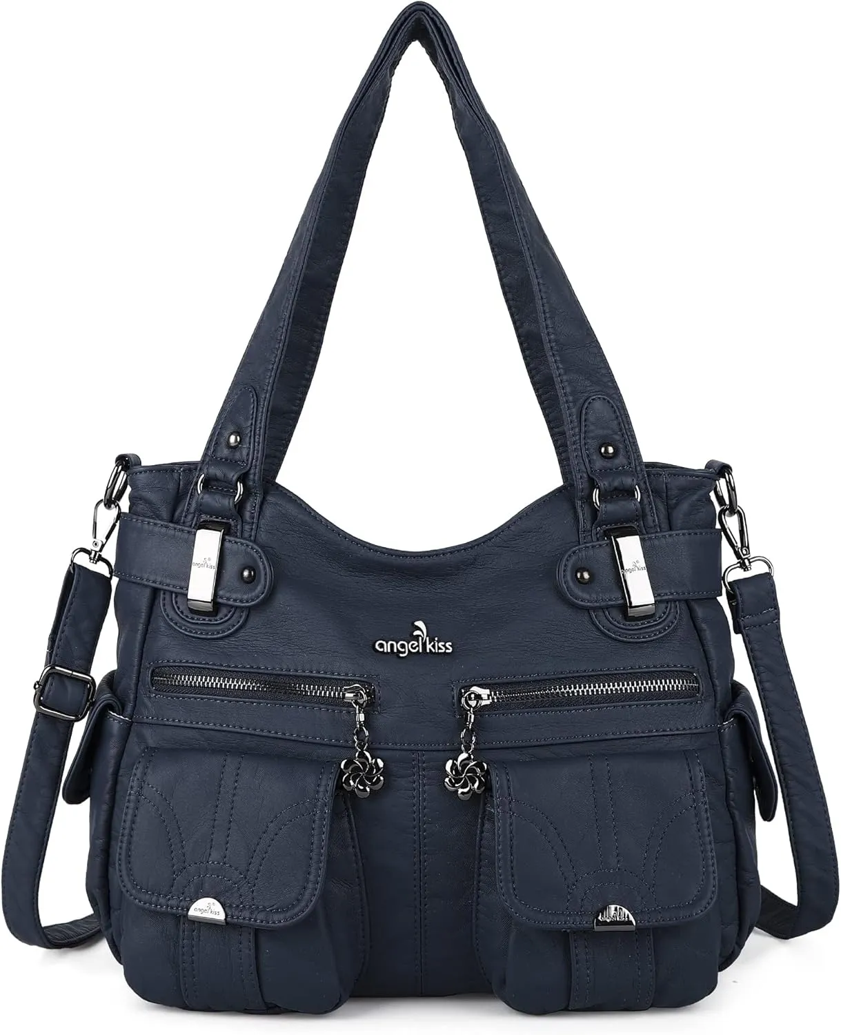 Purses and Handbags Women Tote Shoulder Top Handle Satchel Hobo Bags Fashion Washed Leather Purse