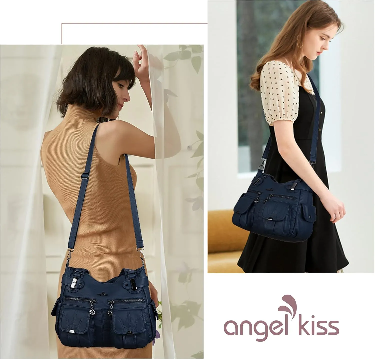 Purses and Handbags Women Tote Shoulder Top Handle Satchel Hobo Bags Fashion Washed Leather Purse