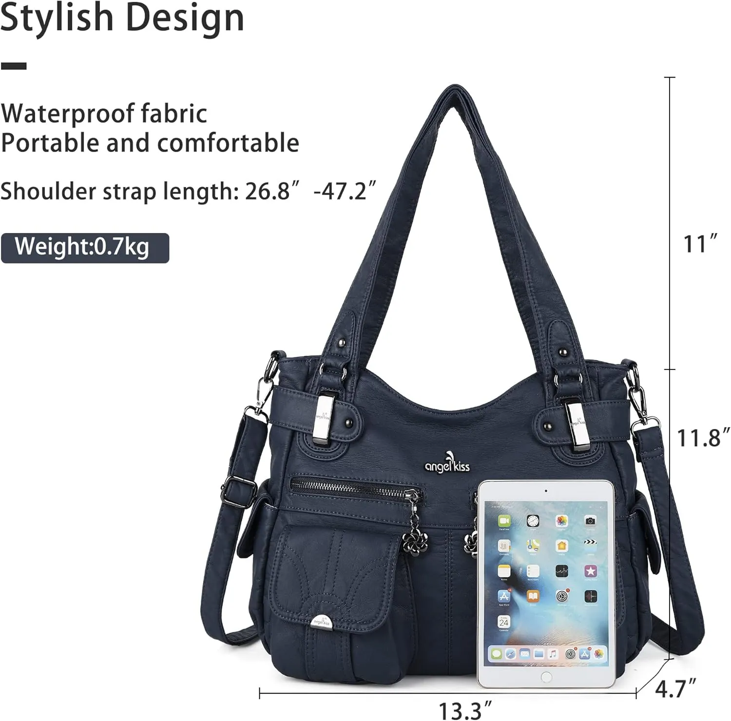 Purses and Handbags Women Tote Shoulder Top Handle Satchel Hobo Bags Fashion Washed Leather Purse