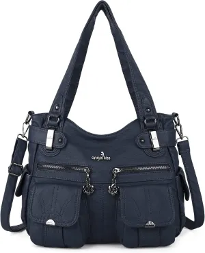 Purses and Handbags Women Tote Shoulder Top Handle Satchel Hobo Bags Fashion Washed Leather Purse