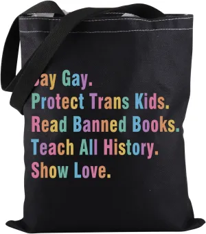 PWHAOO Gay Rights Equality Tote Bag Say Gay Tote Bag LGBTQ Rights Merchandise LGBT Gay Pride Month Gift
