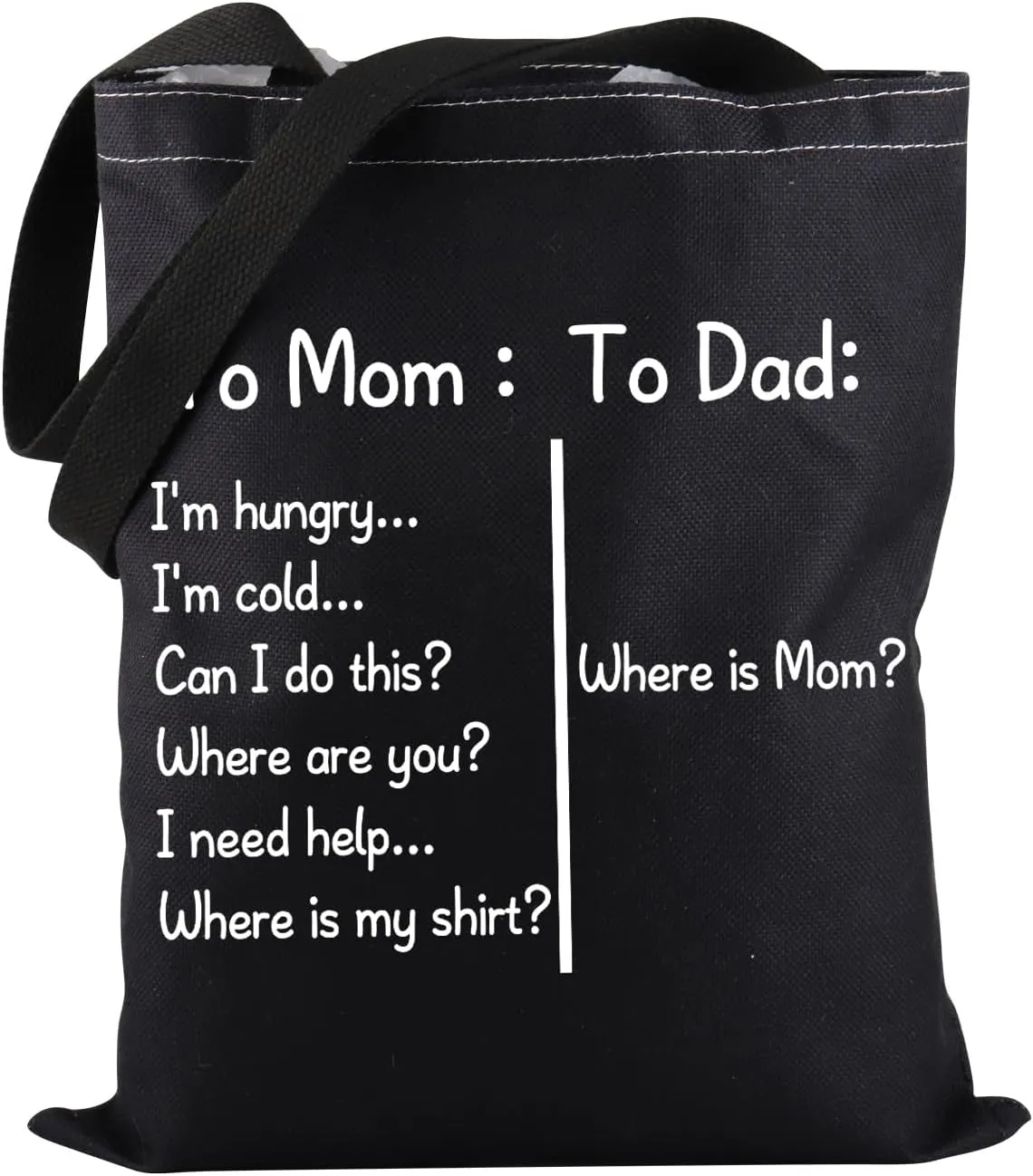 PWHAOO Newly Mom Dad Tote Bag New Parents Tote Bag Mom Life Gift Mother’s Day Gift