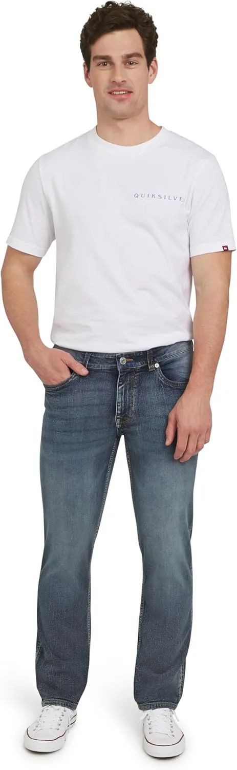 Quiksilver Men's 5 Pocket Straight Fit Stretch Waist Denim Jeans