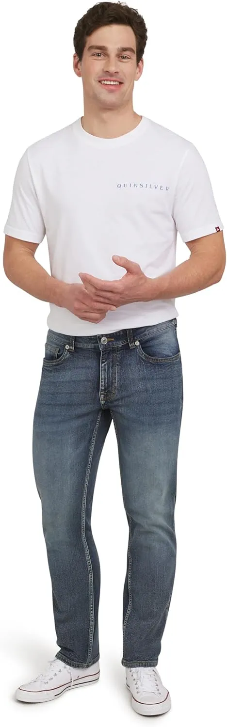 Quiksilver Men's 5 Pocket Straight Fit Stretch Waist Denim Jeans