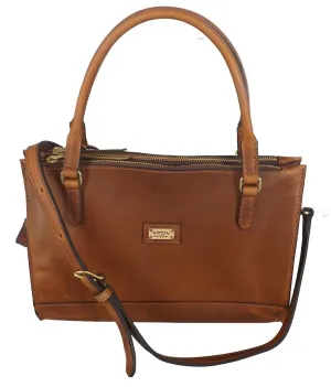 "MANHATTAN" LEATHER CROSSBODY SHOULDER BAG & DOUBLE HANDLE PURSE ✯ Amish Handmade in USA