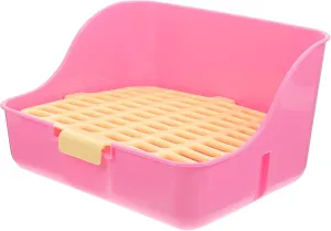 Rabbit Corner Litter Box Compact Pet Toilet for Small Animals Easy Clean Mesh Design Lightweight and Durable for Bunny Training and Pet Care