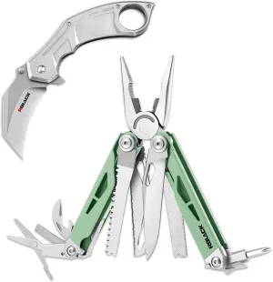 Rblack 21-in-1 Multitool Pliers and Karambit Folding Knife, Great Multitool with EDC Knife Set