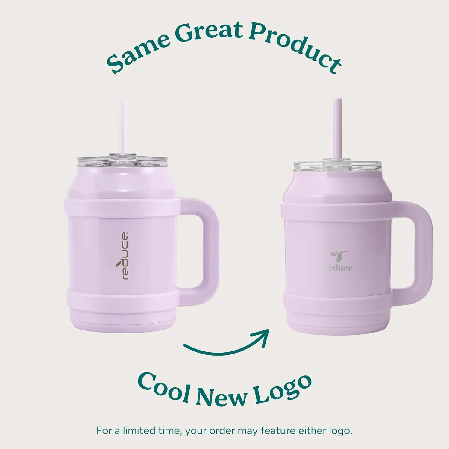 REDUCE Reusable 50 oz Cold1 Water Tumbler – Ergonomic Handle – Double-Wall Insulation – Sturdy Desktop/Tabletop Mug with Lid and Straw – BPA-Free – Stainless Steel for Gym, Home, or Office– Sand