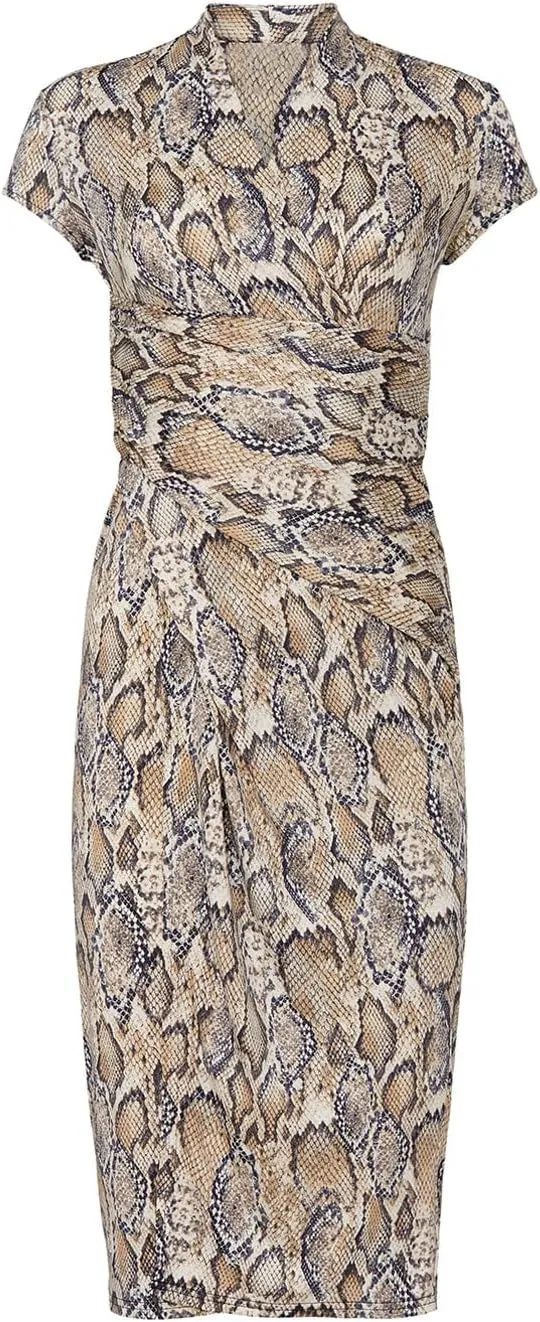 Rent The Runway Pre-Loved Snake Printed Faux Wrap Dress