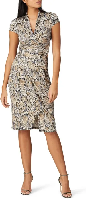 Rent The Runway Pre-Loved Snake Printed Faux Wrap Dress