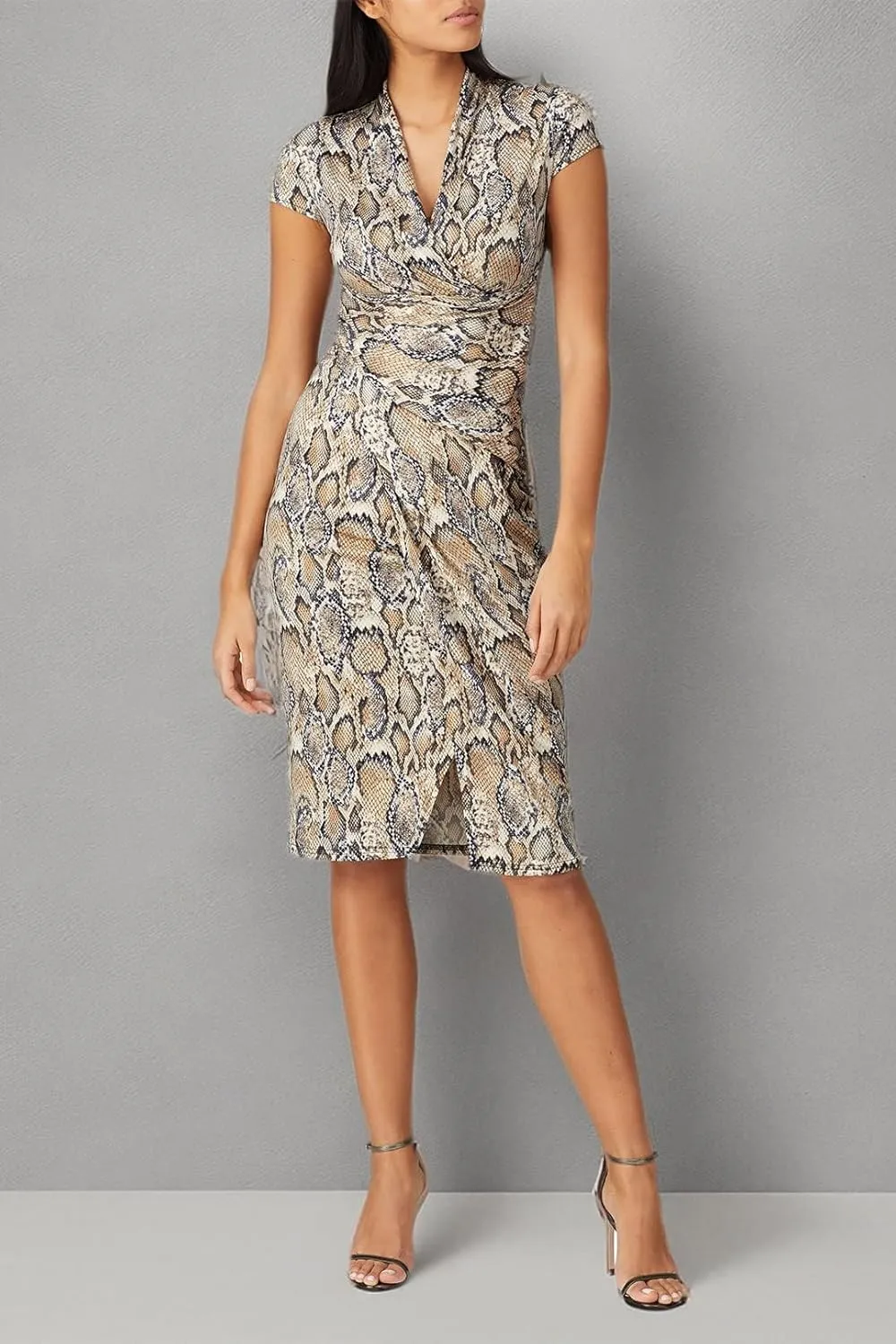 Rent The Runway Pre-Loved Snake Printed Faux Wrap Dress