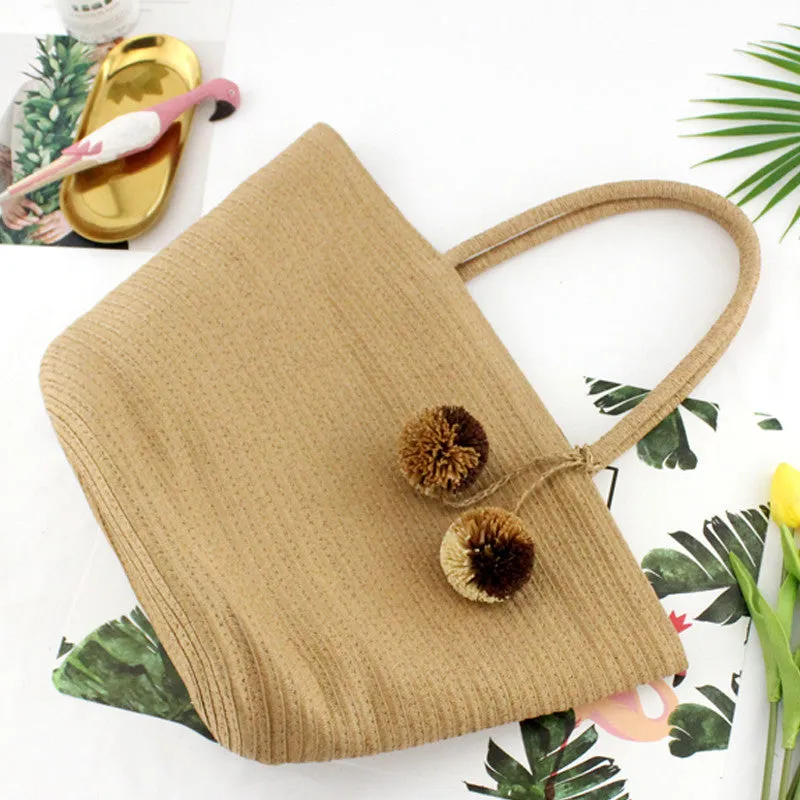 Retro Casual Straw Beach Bag