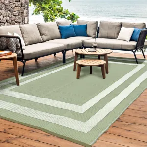 Reversible Mats, Outdoor Patio Rugs, Plastic Straw Rug, Modern Area Rug, Floor Mat for Outdoors, RV, Patio, Backyard, Deck, Picnic, Beach, Trailer, Camping-Rectangle, 9' x 12, Green