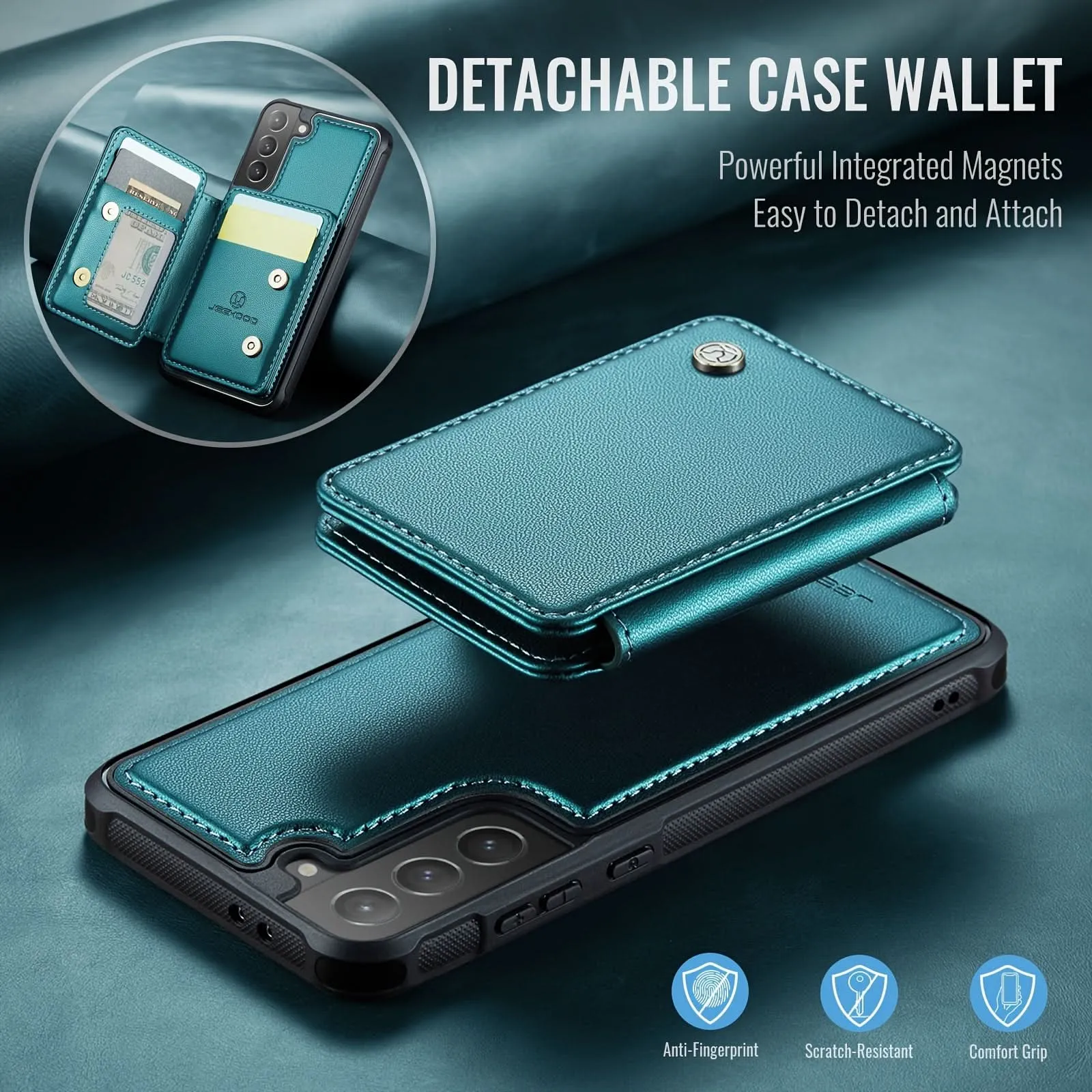 RFID Blocking 2-in-1 Detachable Wallet Case for Samsung Galaxy S23 Ultra