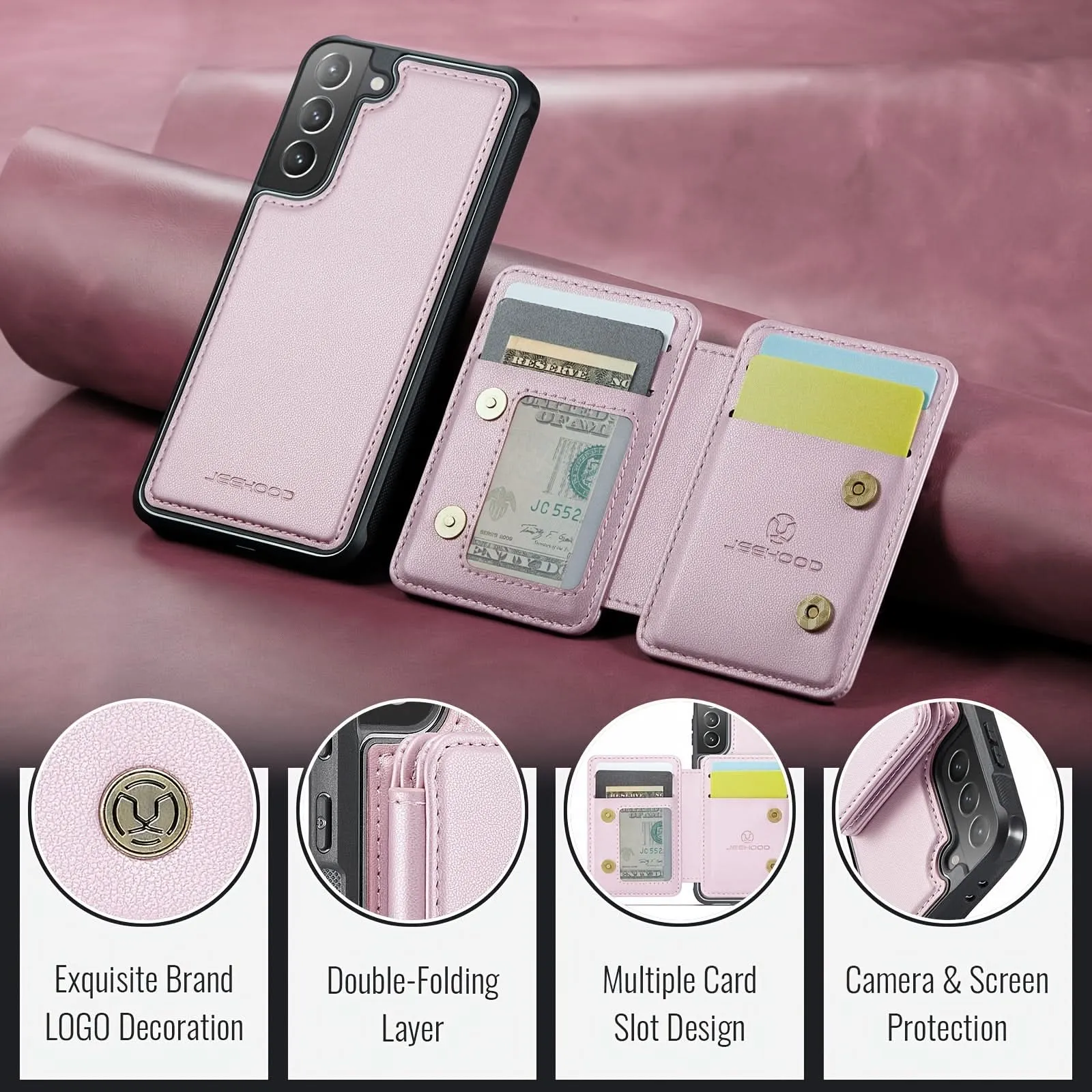RFID Blocking 2-in-1 Detachable Wallet Case for Samsung Galaxy S23 Ultra