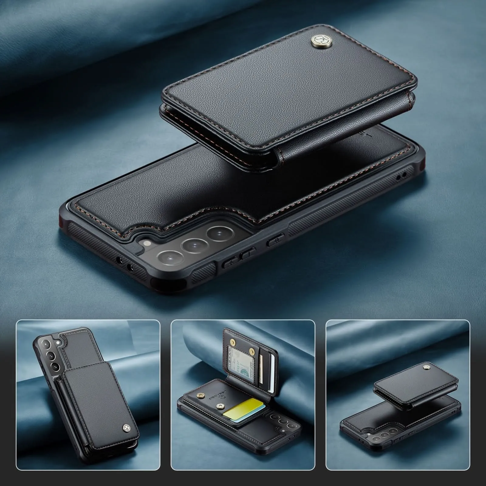 RFID Blocking 2-in-1 Detachable Wallet Case for Samsung Galaxy S23 Ultra