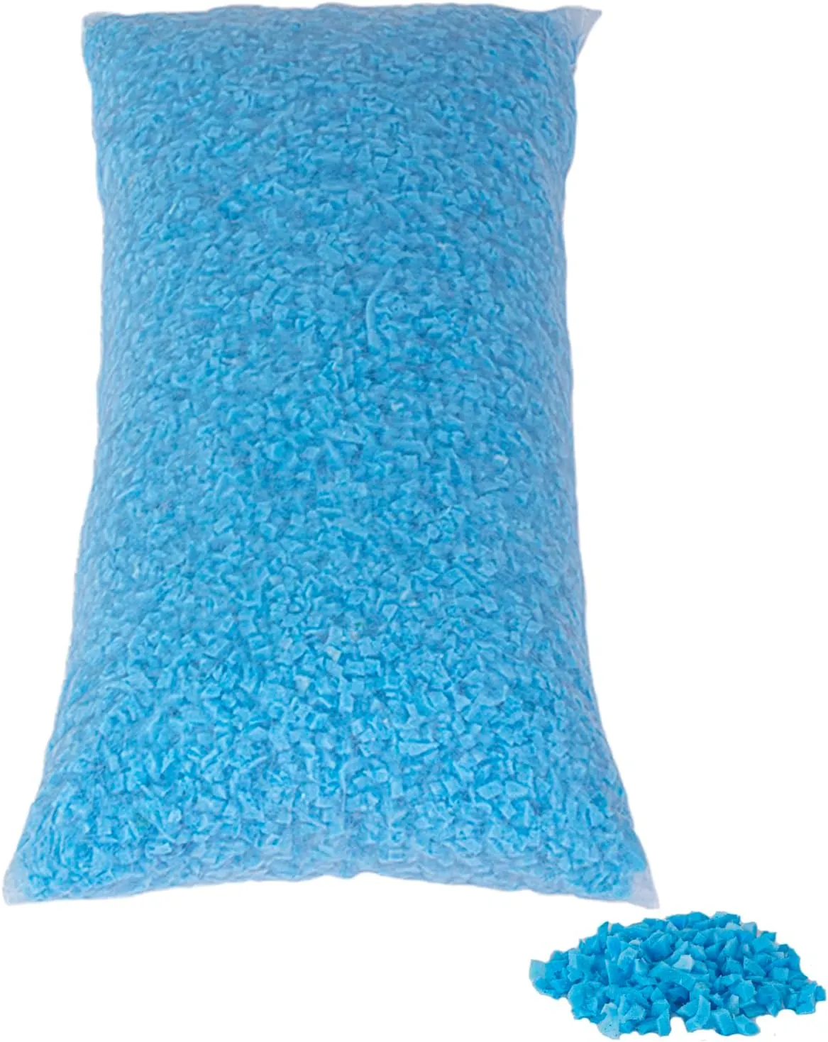 Rilelola Bean Bag Filler,10lbs Blue Premium Shredded Memory Foam Filling for Pillows, Dog Bed, Couch Cushion and Arts Crafts, Added Gel Particles，Soft Stuffing（5 Pound 2-Pack）
