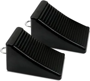 ROBLOCK Wheel Chocks 2 Pack Heavy Duty Rubber Chocks Black Wheel Wedge with Eyebolt, 7.8" Length x 3.5" Width x 3.9" Height
