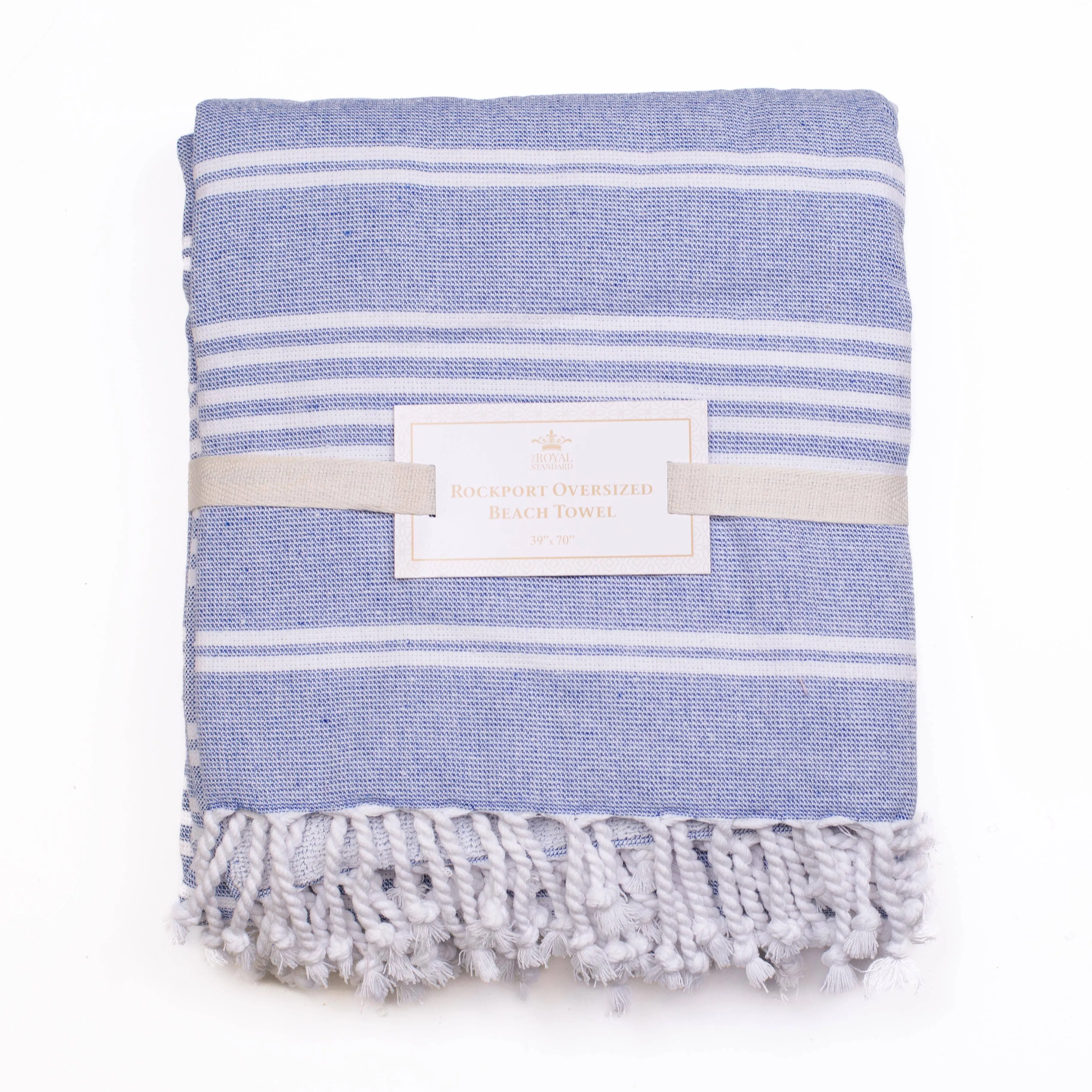 Rockport Oversized Beach Towel   Blue/White   39x70