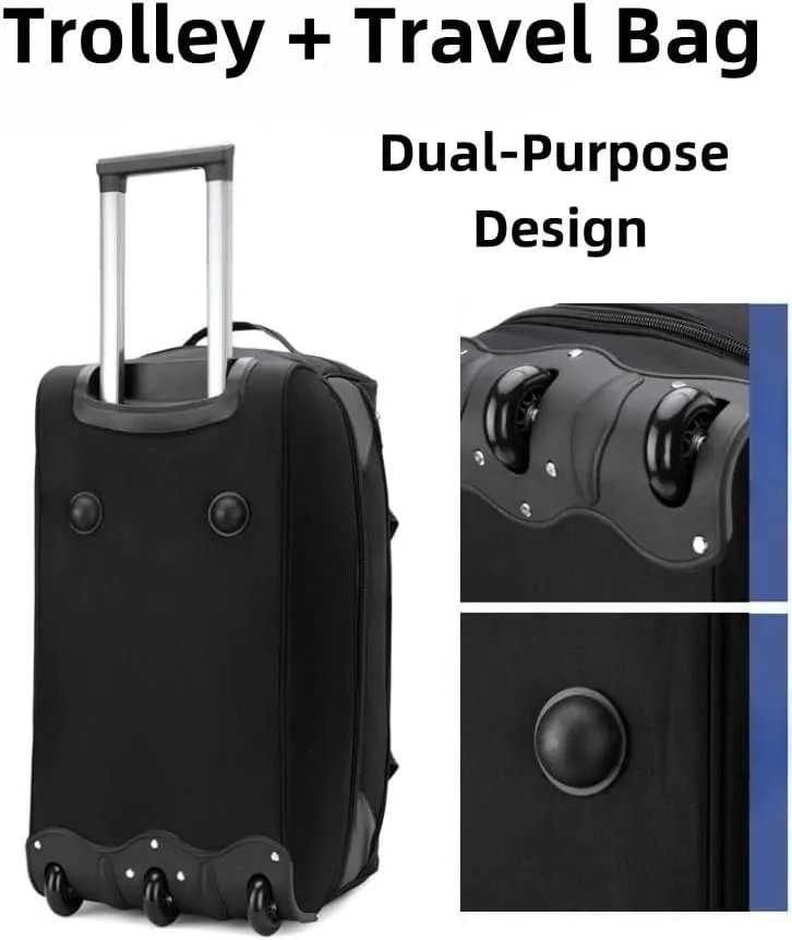 Rolling Luggage with Wheels Expandable Foldable Gym Bag with Wheels and Handle Travel Duffel Bag for Travel Rolling Luggage Bag Carry On Duffel Bag, Wheeled Travel Travel Trolly Bag