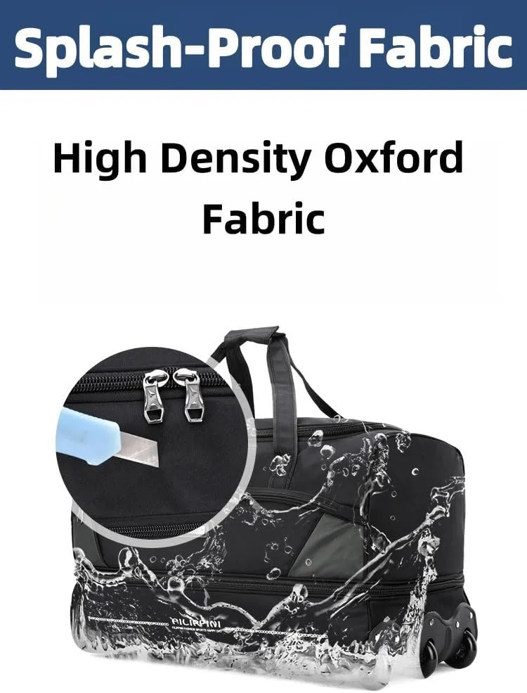 Rolling Luggage with Wheels Expandable Foldable Gym Bag with Wheels and Handle Travel Duffel Bag for Travel Rolling Luggage Bag Carry On Duffel Bag, Wheeled Travel Travel Trolly Bag