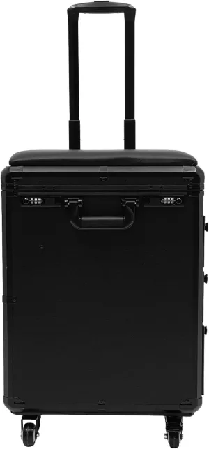 Rolling Makeup Case with Dividers Makeup Train Case with 4 Wheels and Combination Lock Large Cosmetic Trolley Nail Polish Organizer for Travel 44.09lbs