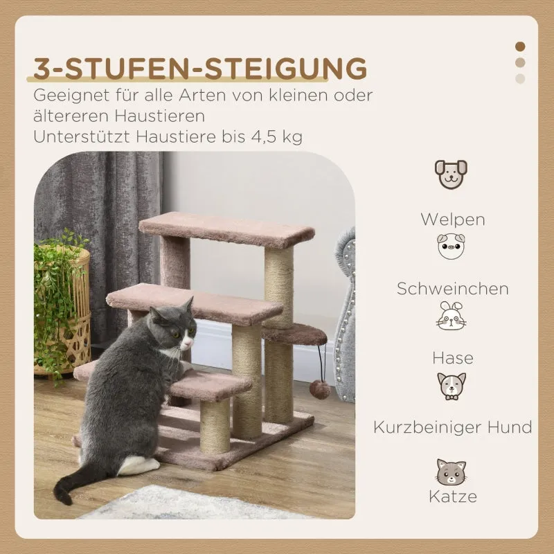 Rootz Pet Staircase - Cat Climbing Steps - Kitty Play Tower - Helps Reach High Areas - Compact & Portable - Sturdy Design - 45cm x 40cm x 48cm