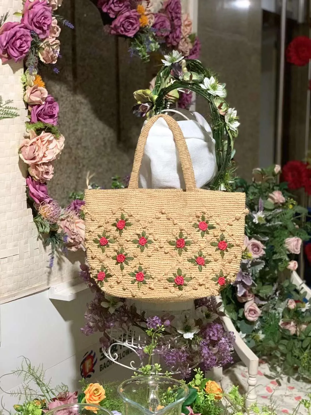 Rosy Floral Tote Bag