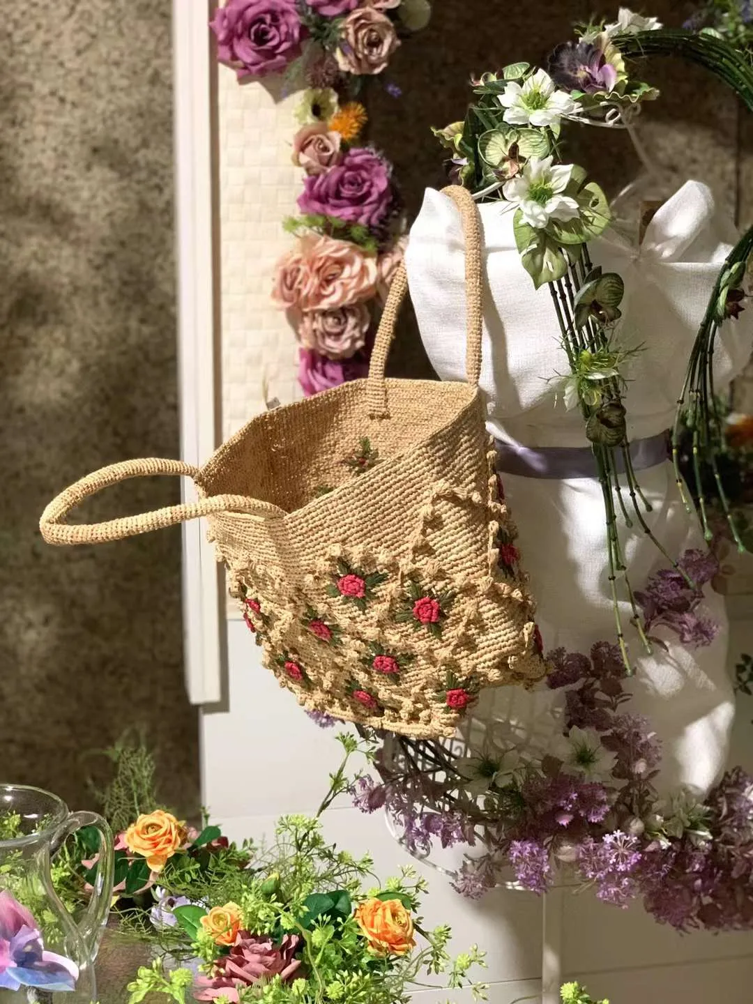 Rosy Floral Tote Bag