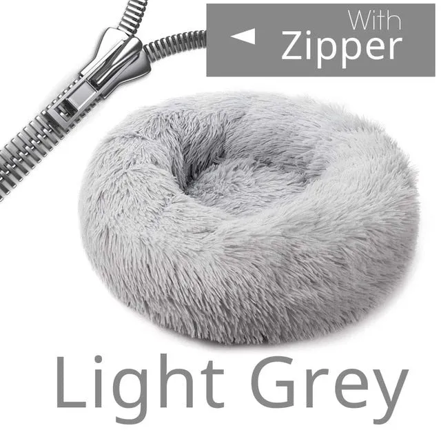 Round Plush Dog Bed House Dog
