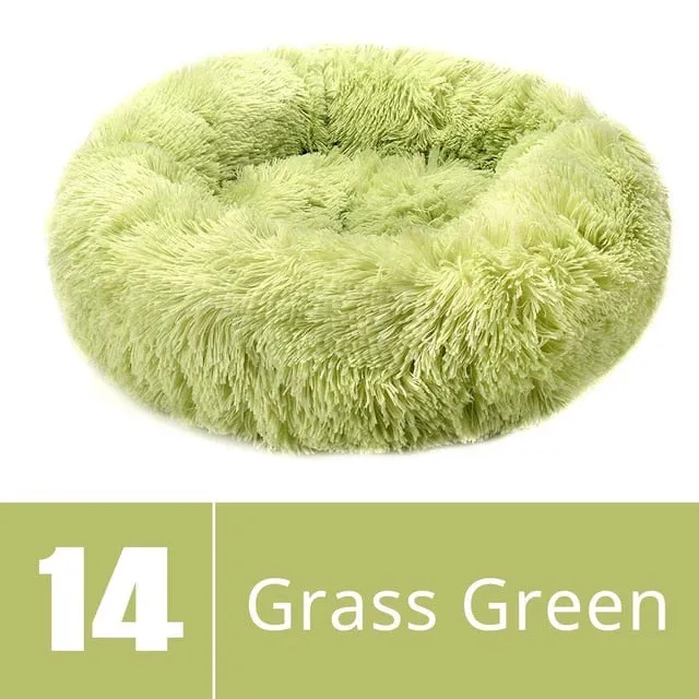 Round Plush Dog Bed House Dog