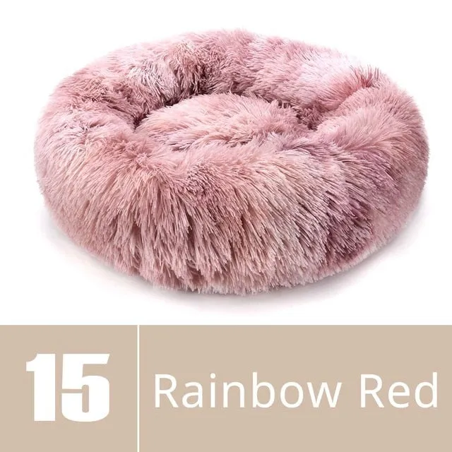 Round Plush Dog Bed House Dog