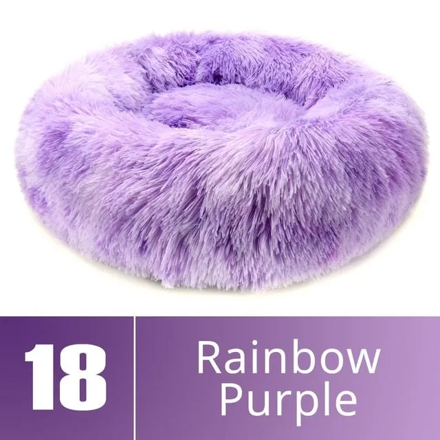 Round Plush Dog Bed House Dog