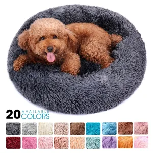 Round Plush Dog Bed House Dog