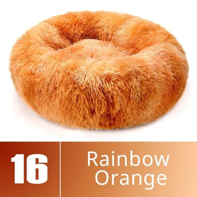 Round Plush Dog Bed House Dog