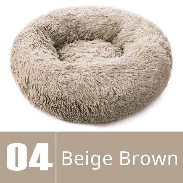 Round Plush Dog Bed House Dog