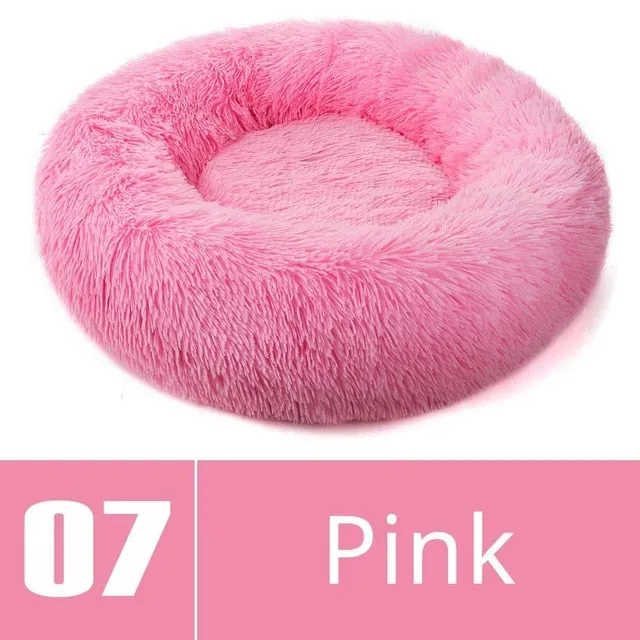 Round Plush Dog Bed House Dog