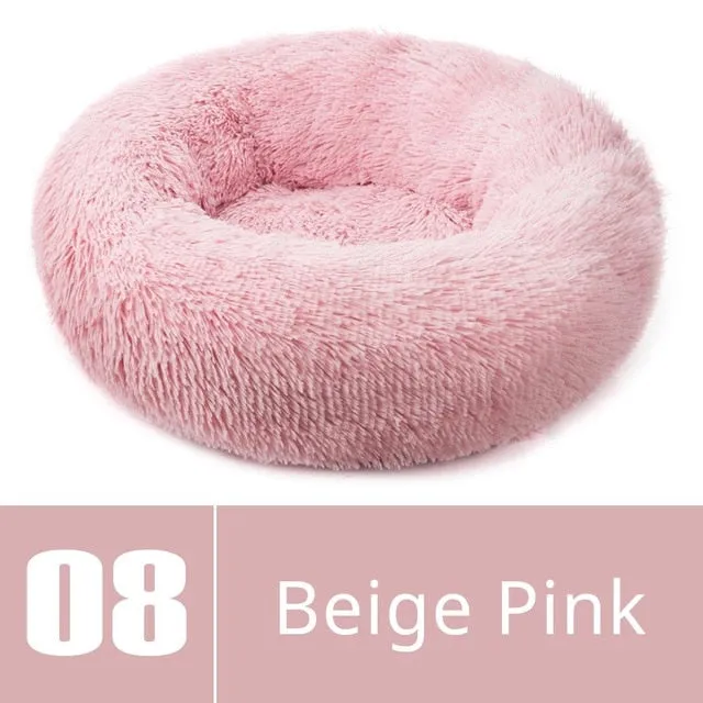 Round Plush Dog Bed House Dog