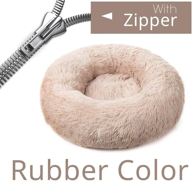Round Plush Dog Bed House Dog