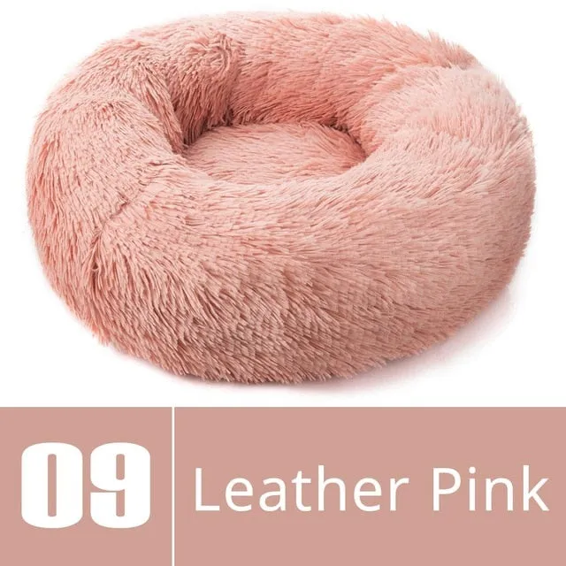 Round Plush Dog Bed House Dog