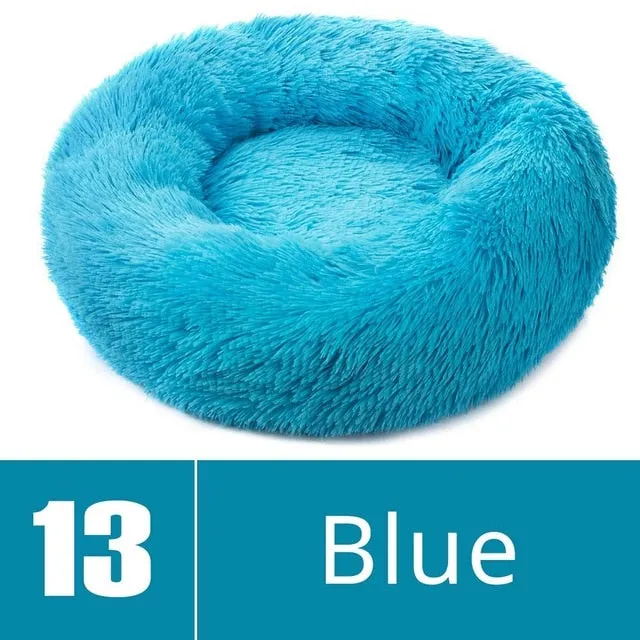 Round Plush Dog Bed House Dog