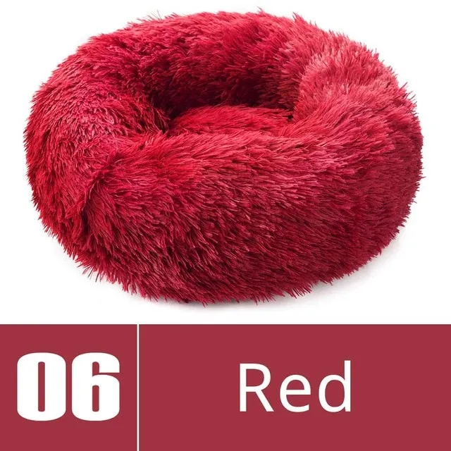 Round Plush Dog Bed House Dog