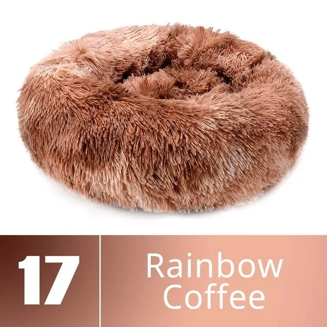 Round Plush Dog Bed House Dog