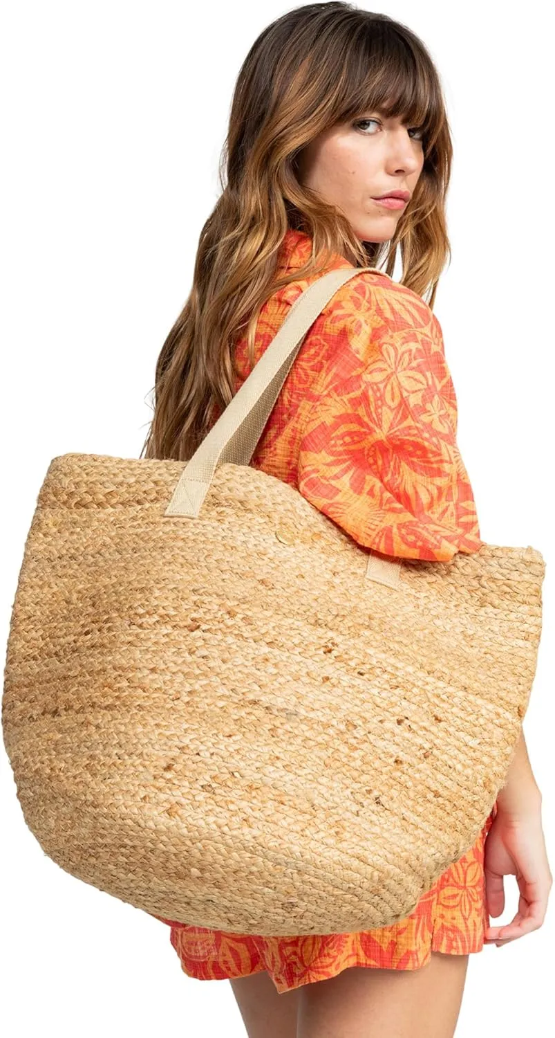 Roxy Women's Beach Tote Bag | Travel | Vacation | Straw | Lightweight | Breathable