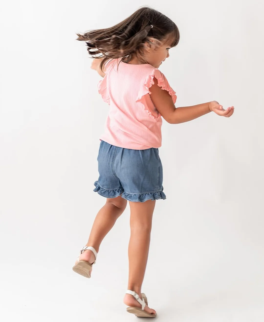 RuffleButts Baby/Toddler Girls Stretch Denim Jean Skirt