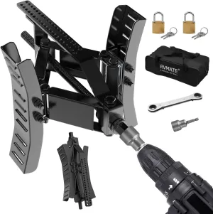 RVMATE RV Wheel Chock Stabilizer with Rotatable Sides for RV Travel Trailer Tires, for Locking Tandem Wheels When Parked on Uneven Surfaces, Black