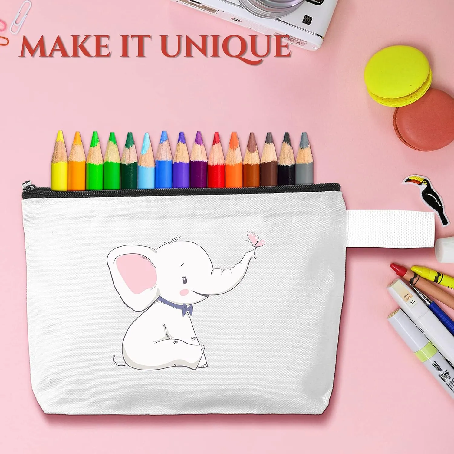 Saintrygo 10 Pieces Canvas Makeup Bags Bulk for Women Travel Cosmetic Organizer Plain Storage Pouch Multi-Purpose Blank Travel Toiletry DIY Craft Bags with Zipper(Pastel,7.5 x 5 x 1.8 Inch)