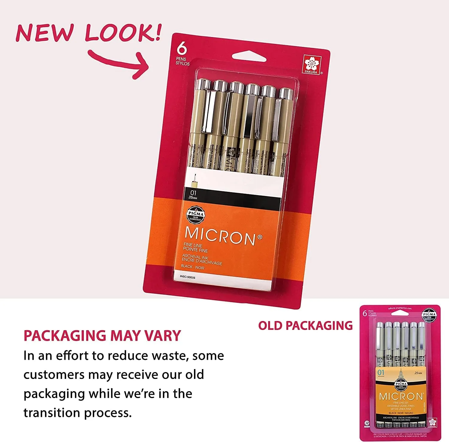 SAKURA Pigma Micron Fineliner Pens - Archival Black Ink Pens - Pens for Writing, Drawing, or Journaling - Black Ink - 01 Point Size - 6 Pack
